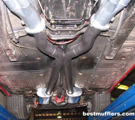ford exhaust headers. The exhaust gases from left